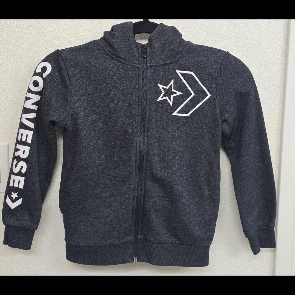 Boy's Youth Converse Chuck Taylor Zip Up Hoodie Hoody Size 7 (6/7 Yrs)Navy